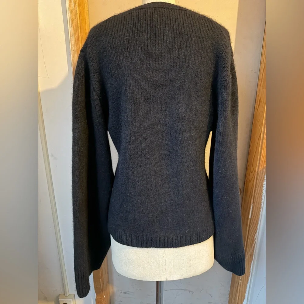 $2200 KHAITE Scarlet Cashmere Cardigan in Black - Size L - Picture 4 of 13